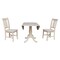 International Concepts Round 42 in Rd Top Pedestal Table, 2 Chairs, Unfinished, Ready to Finish, 42 in W, 42 in L, Wood K-42DPT-C10-2 - alternate 2